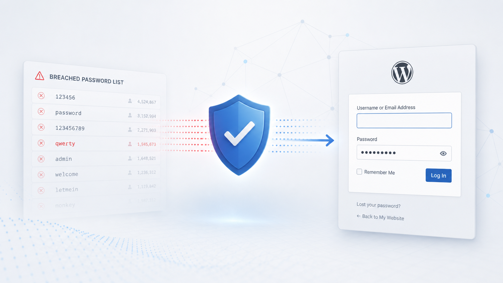 Security by CleanTalk protects a WordPress administrator login from leaked passwords