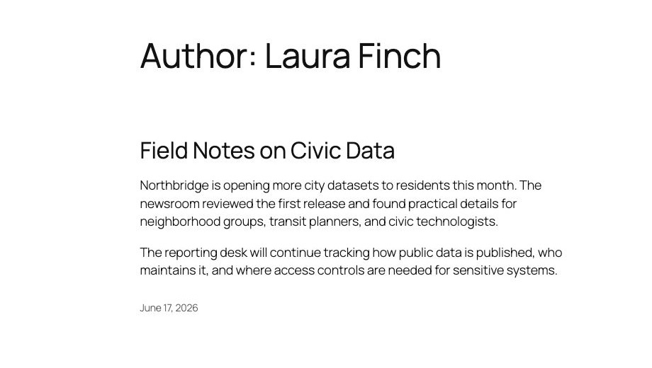 Unprotected WordPress author archive showing a public author page for Laura Finch