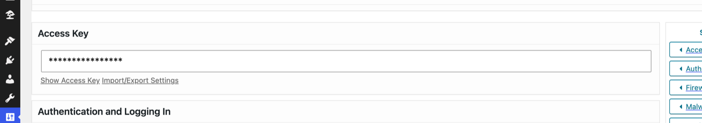 The Access Key field on the General Settings tab of Security by CleanTalk.