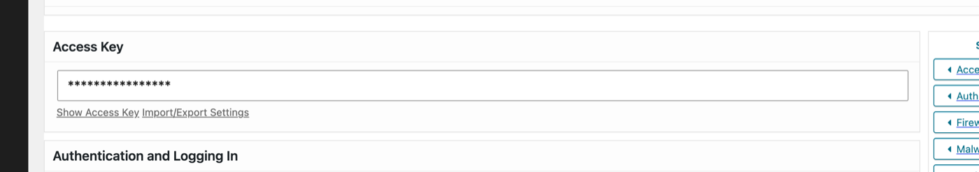 The Access Key field on the General Settings tab of Security by CleanTalk.